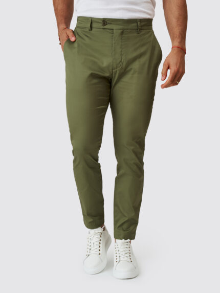 CALÇA CHINO CASUAL SLIM FIT VERDE ZOLF