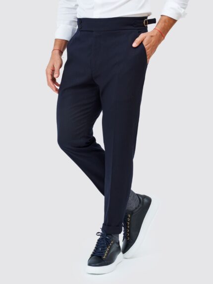 CALÇA SEMI CLÁSSICA COM FIVELA AZUL ZOLF