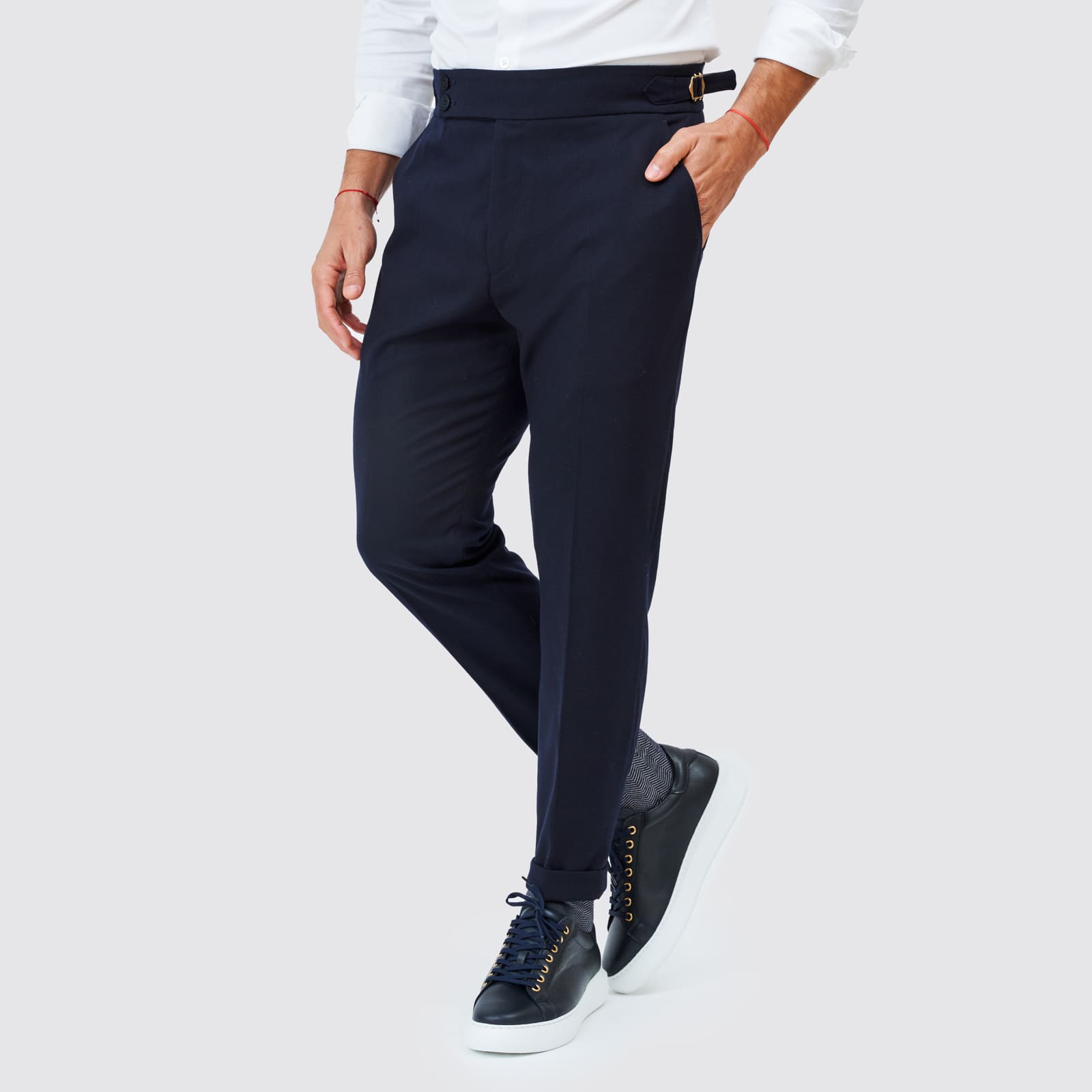 241709001_azul-1 CALÇA SEMI CLÁSSICA COM FIVELA AZUL ZOLF - Image 1