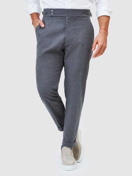CALÇA TRESSPASSE DOIS BOTÕES SLIM FIT CINZA ZOLF