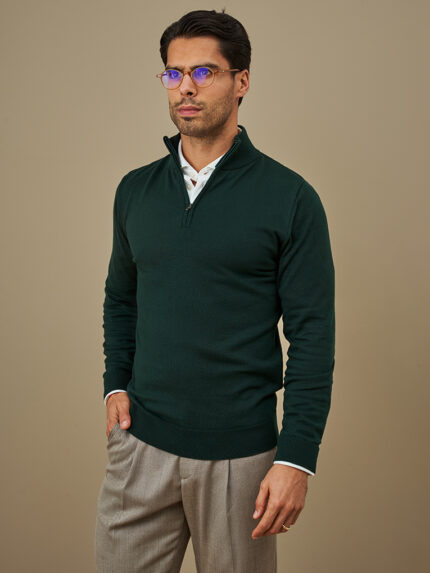 CAMISOLA TRICÔ COM FECHO VERDE ESCURO ZOLF