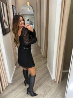 VESTIDO DE RENDA PRETO PONTO CHIC - Image 7