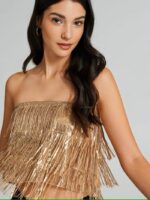 TOP DOURADO DE FRANJAS RINASCIMENTO - Image 5