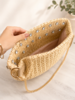 MALA PALHA COM APLICAÇÕES DE BRILHOS PRATEADOS PONTO CHIC - Image 2