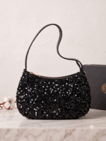 BOLSA PRETA COM LANTEJOULAS RINASCIMENTO