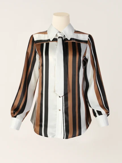 CAMISA ÀS RISCAS CASTANHO, PRETO E BRANCO SAHOCO