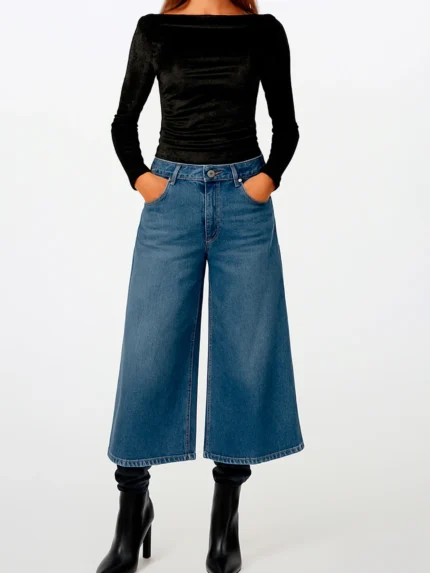 JEANS CULOTTE AZUL CINTURA SUBIDA SAHOCO