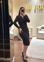 VESTIDO CASTANHO DRAPEADO PONTO CHIC - Image 4