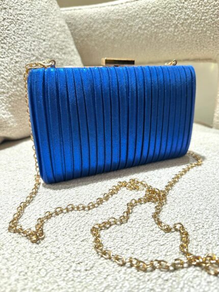 CLUTCH METALIZADA AZUL ELÉTRICO PONTO CHIC