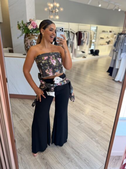 TOP DE GANGA FLORAL RINASCIMENTO