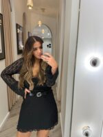 VESTIDO DE RENDA PRETO PONTO CHIC