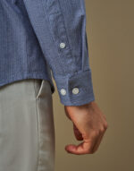 CAMISA STRETCH EASY IRON ESPINHA  AZUL ZOLF - Image 4