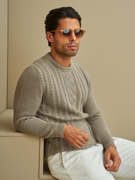 CAMISOLA TRICOT TRANÇADA TAUPE ZOLF
