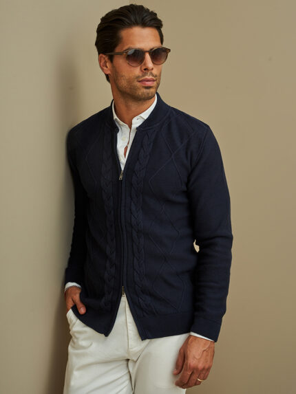 CASACO TRICOT ESTRUTURADO AZUL ZOLF