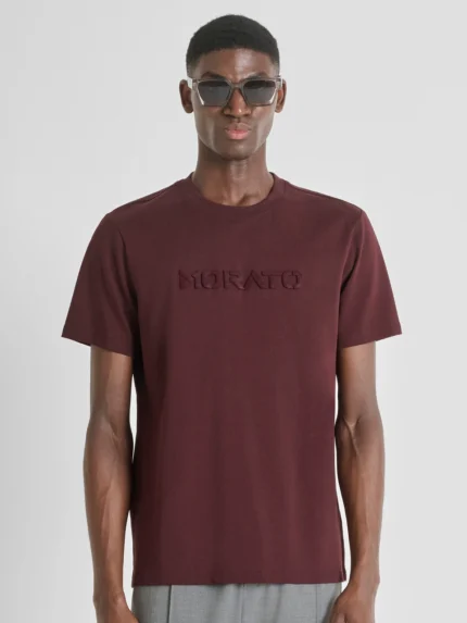 T-SHIRT REGULAR FIT BORDEAUX COM LOGÓTIPO ANTONY MORATO