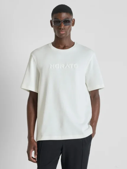 T-SHIRT BRANCA TEXTURIZADA COM LOGO ANTONY MORATO
