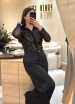 CALÇA PRETA COM BOTÃO DOURADO PONTO CHIC - Image 3