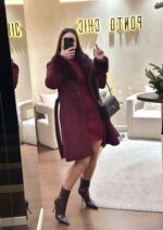 VESTIDO DE MALHA BORDEAUX COM RACHA LATERAL PONTO CHIC - Image 3