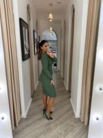 VESTIDO VERDE DRAPEADO PONTO CHIC - Image 2