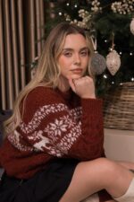 CAMISOLA DE NATAL BORDO COM RENAS PONTO CHIC - Image 4
