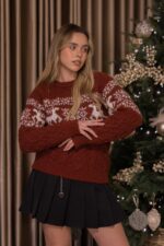 CAMISOLA DE NATAL BORDO COM RENAS PONTO CHIC - Image 3