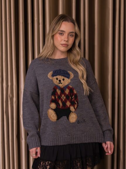 CAMISOLA CINZA COM URSO DIXIE