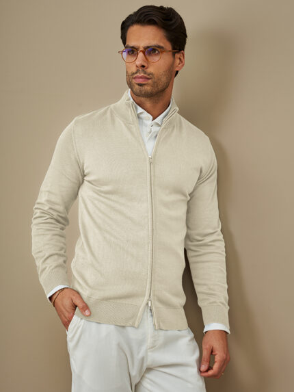 CASACO TRICOT DUPLO FECHO CRU ZOLF