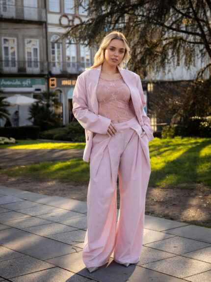 CALÇA ROSA SECO DE ALFAIATARIA PONTO CHIC