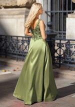 VESTIDO LONGO VERDE PEITO TRABALHADO PONTO CHIC - Image 3