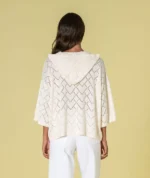 CAMISOLA BEGE COM CAPUZ DE MALHA RENDADA RUGA - Image 3