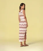 VESTIDO DE MALHA ROSA COM PADRÃO RUGA - Image 2