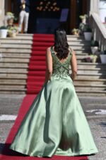 VESTIDO LONGO VERDE PEITO TRABALHADO PONTO CHIC - Image 4