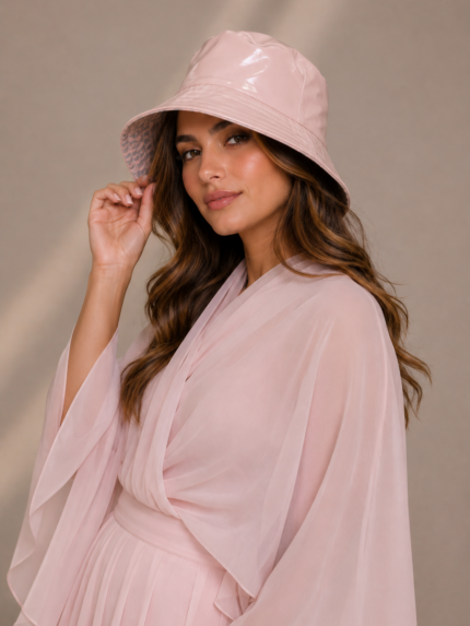 CHAPÉU ROSA EFEITO VINILICO PONTO CHIC
