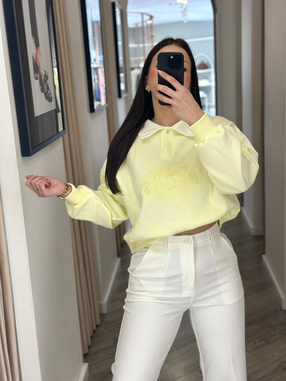 WhatsApp Image 2026-02-17 at 15.06.22 (5) CAMISOLA AMARELO MANTEIGA COM GOLA POLO PONTO CHIC - Image 1