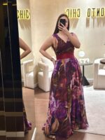 VESTIDO LONGO ESTAMPADO COM CINTO AMOVÍVEL PONTO CHIC - Image 2