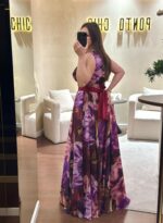 VESTIDO LONGO ESTAMPADO COM CINTO AMOVÍVEL PONTO CHIC - Image 4