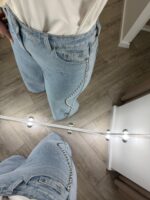 CALÇA DE GANGA WIDE LEG COM APLICAÇÃO LATERAL PONTO CHIC - Image 5