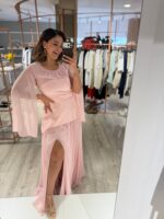 VESTIDO COMPRIDO ROSA COM PARTE SUPERIOR ESTRUTURADA PONTO CHIC - Image 2