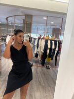 VESTIDO AZUL COM RECORTES RINASCIMENTO