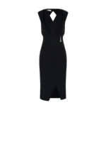 VESTIDO PRETO COM DECOTE PROFUNDO E DETALHE DOURADO RINASCIMENTO - Image 7