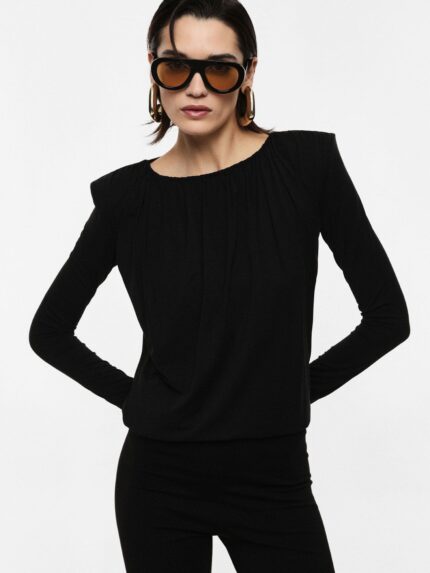 CAMISOLA PRETA DRAPEADA IMPERIAL