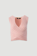 TOP DE MALHA ROSA COM EFEITO TRESPASSADO E CORRENTE DOURADA FERRACHE - Image 4