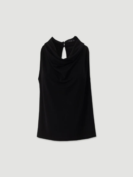 BLUSA PRETA DRAPEADA FERRACHE