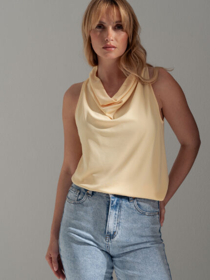 BLUSA AMARELA DRAPEADA FERRACHE