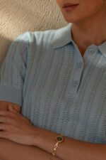 POLO DE MALHA AZUL TEXTURADO FERRACHE - Image 3