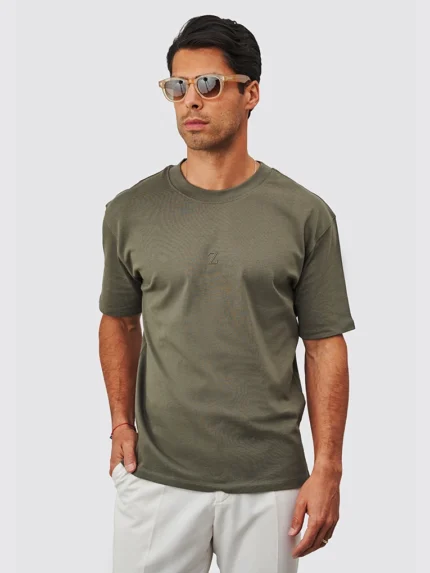 T-SHIRT OVERSIZE Z VERDE MILITAR ZOLF