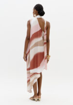 VESTIDO ROSA E CAMEL ACETINADO FLUIDO LANÇA PERFUME - Image 5