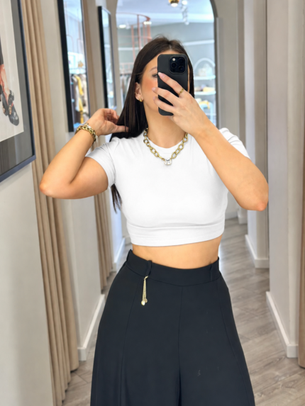 TOP BRANCO PONTO CHIC