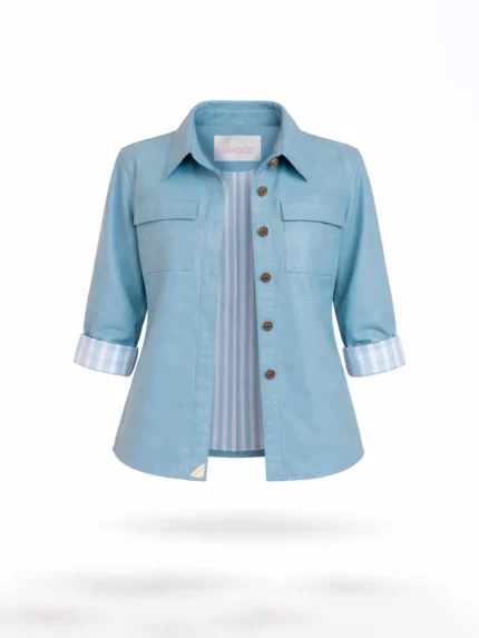 CAMISA AZUL EM PELE SAHOCO