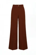 CALÇA CASTANHA WIDE LEG COM NERVURA FRONTAL SAHOCO - Image 5